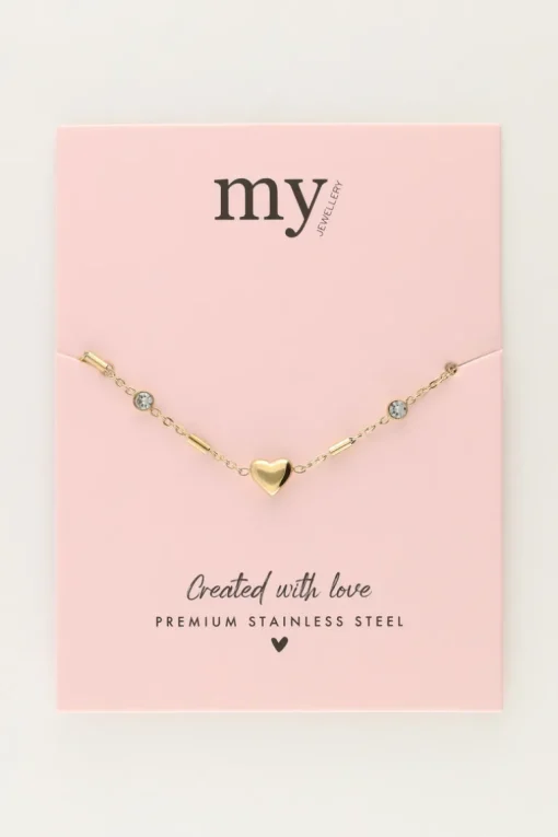 Minimalistische Armband Met Hartje & Tubes