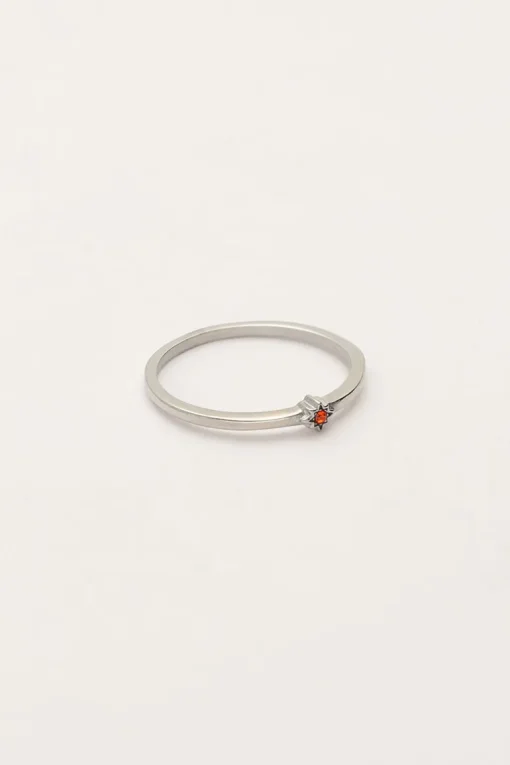 Minimalistische Geboortesteen Ring