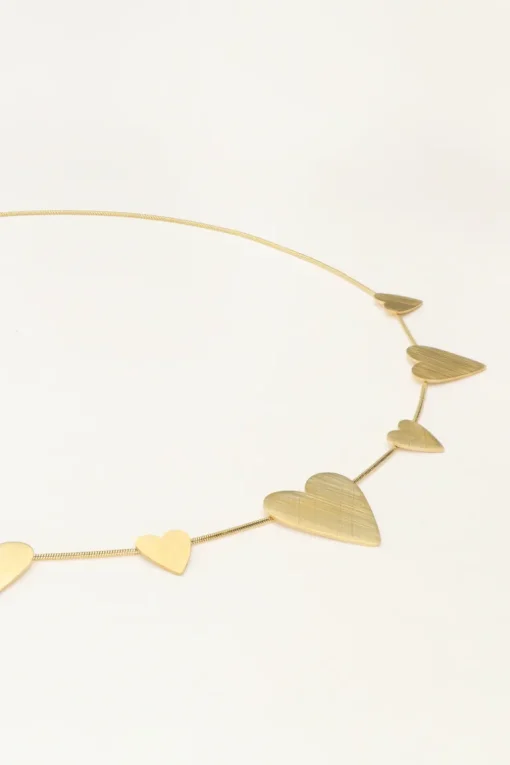 Minimalistische Ketting Met Grote & Kleine Hartjes