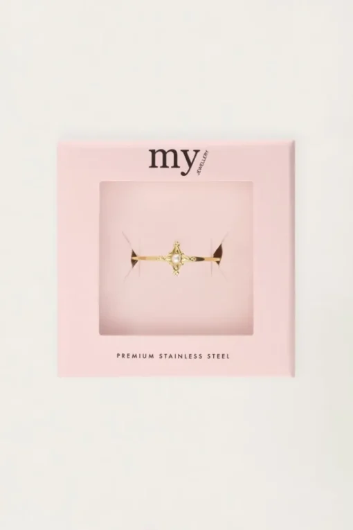 Minimalistische Ring Met Parel