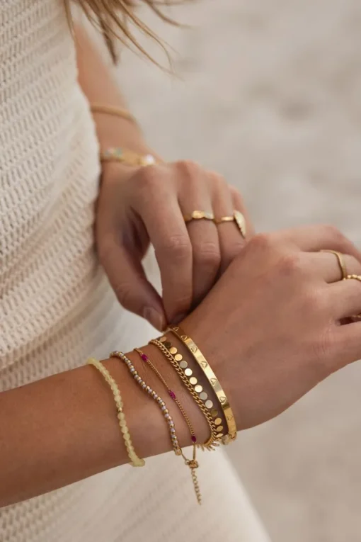 Ocean Armband Met Kleine Kraaltjes Geel