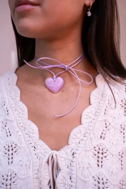 Ocean Lila Koord Ketting Met Hart
