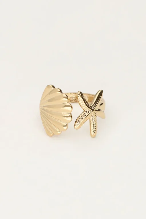 Ocean Ring Met Schelp En Zeester