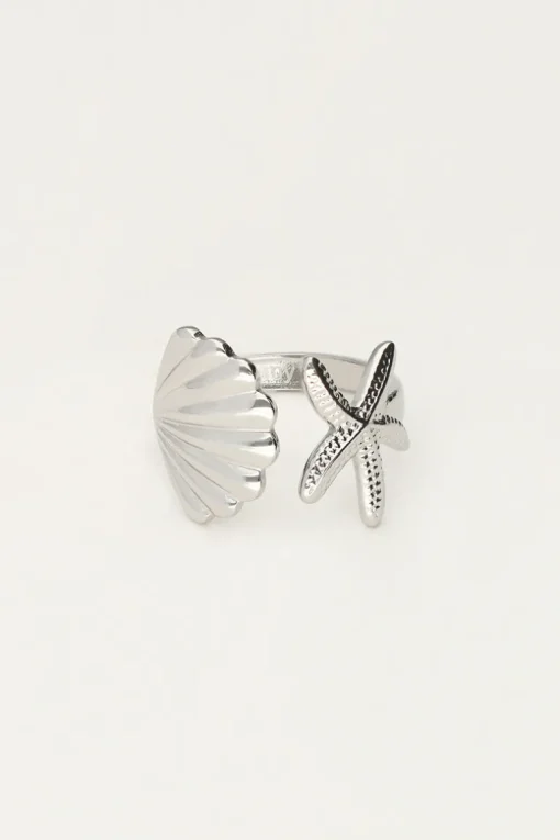 Ocean Ring Met Schelp En Zeester