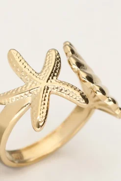 Ocean Ring Met Schelp En Zeester