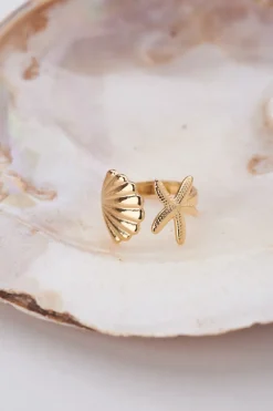 Ocean Ring Met Schelp En Zeester