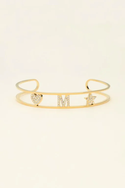 Open Bangle Met Initial