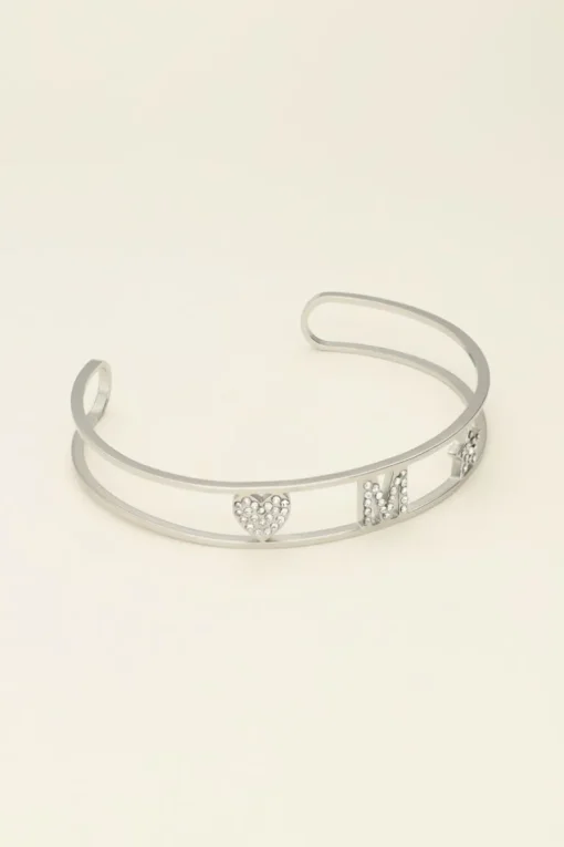 Open Bangle Met Initial