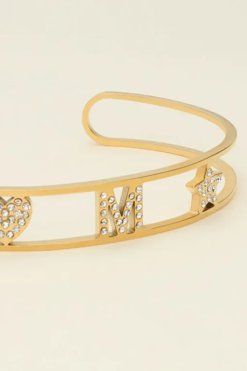 Open Bangle Met Initial