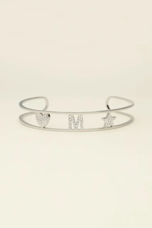 Open Bangle Met Initial