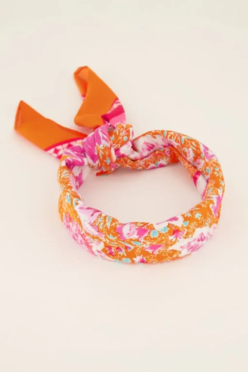 Oranje Sjaal Met Bloemen