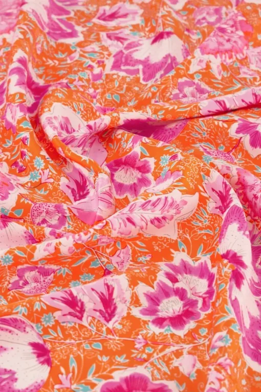 Oranje Sjaal Met Bloemen