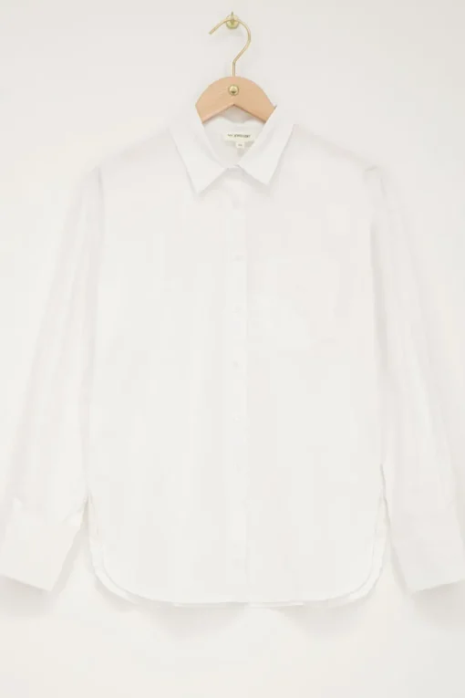 Oversized Witte Blouse Met Borstzak