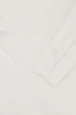 Oversized Witte Blouse Met Borstzak