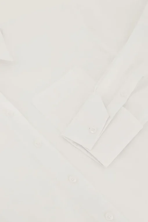 Oversized Witte Blouse Met Borstzak