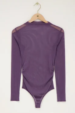 Paarse Mesh Body Met Lurex