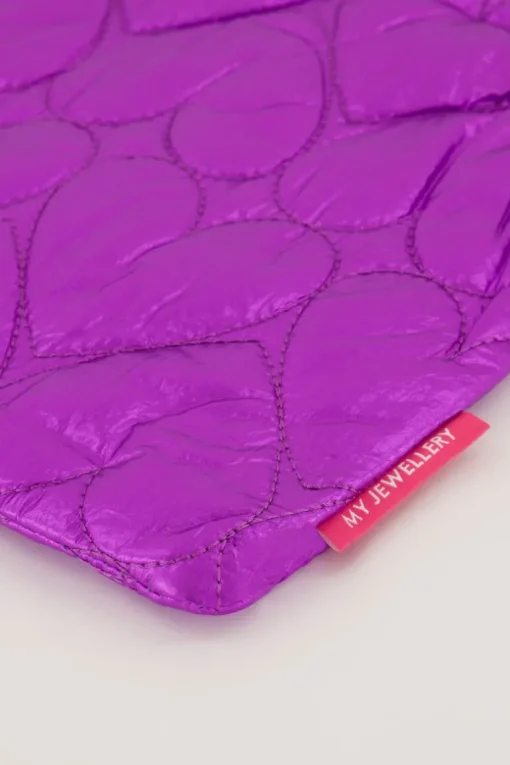 Paarse Metallic Laptop Hoes Met Hartjes Patroon