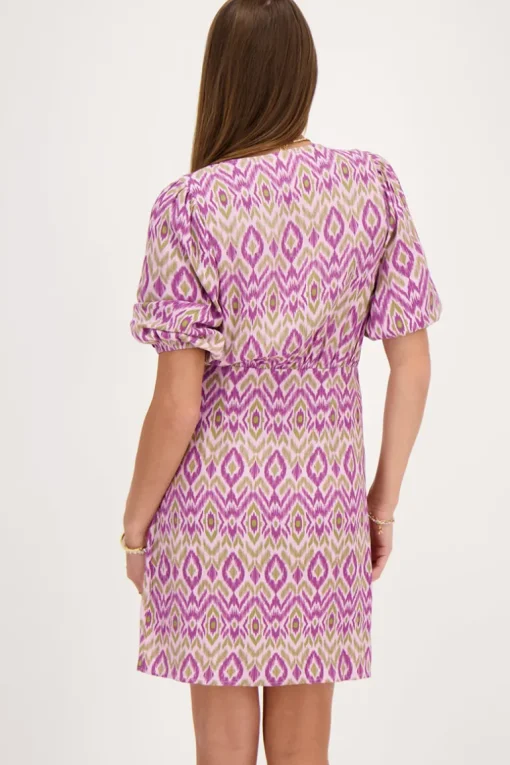 Paarse Wikkeljurk Met Aztec Print