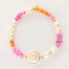 Parelarmband Met Roze Kralen En Schelp