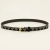 Riem Met Zilveren Studs En Goudkleurige Gesp