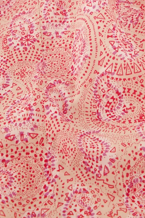 Roze Jurk Met Paisley Print & Pofmouw