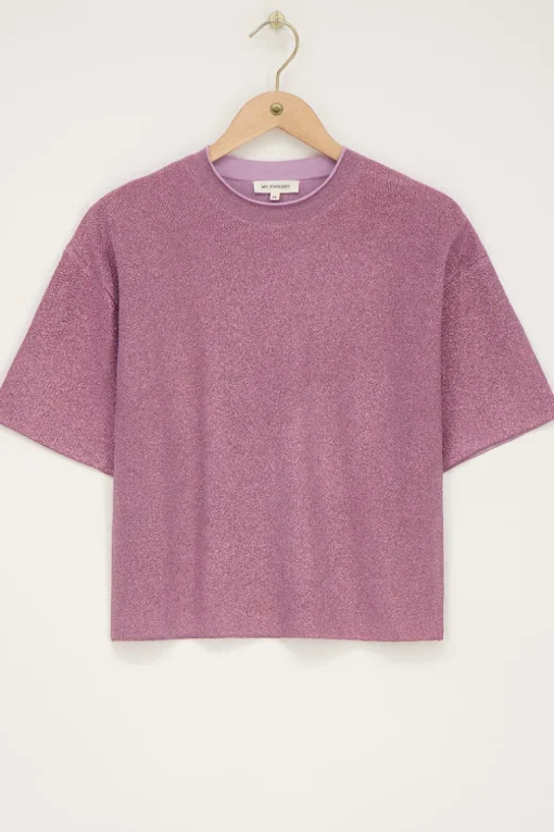 Roze Oversized T-shirt Met Lurex