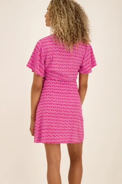 Roze Wikkeljurk Met Bloemenprint
