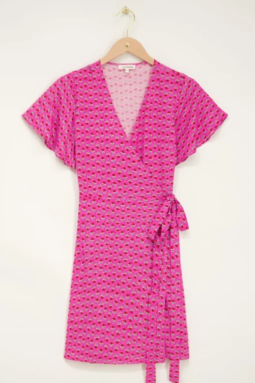 Roze Wikkeljurk Met Bloemenprint