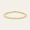 Stretch Armband Met Strass Bolletje