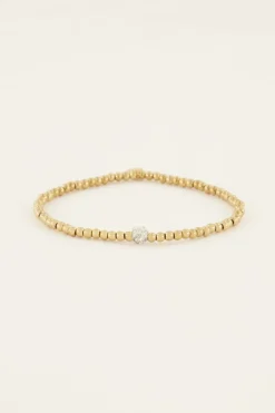 Stretch Armband Met Strass Bolletje