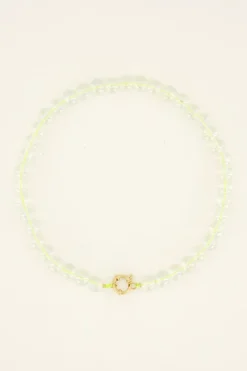 Sunchasers Gouden Ketting Met Groene Glazen Kralen