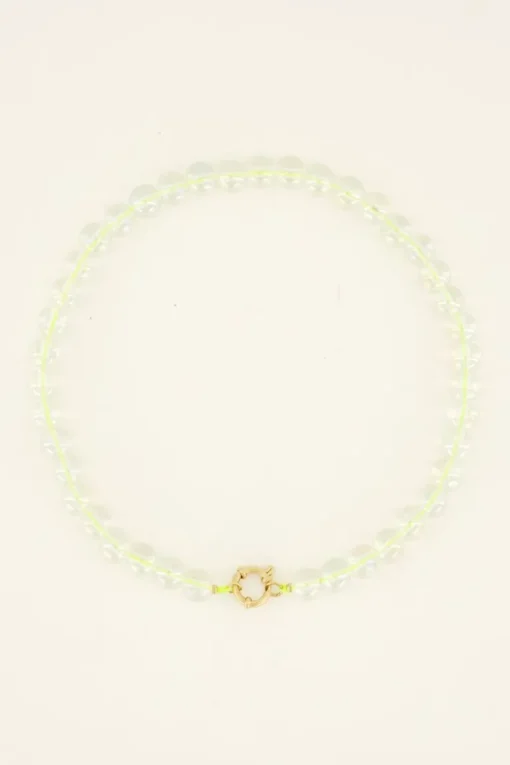 Sunchasers Gouden Ketting Met Groene Glazen Kralen