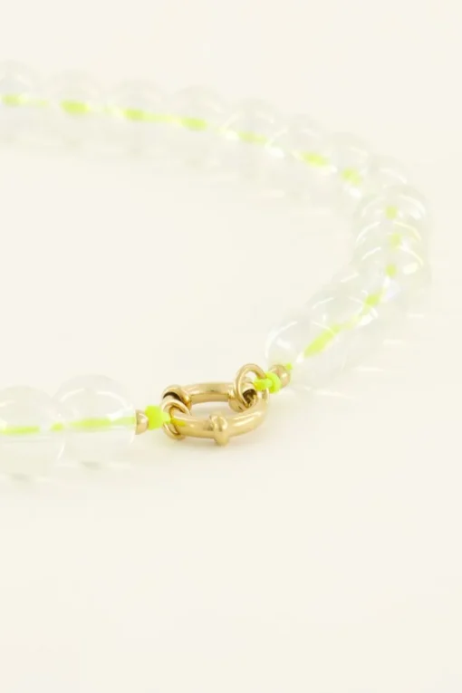Sunchasers Gouden Ketting Met Groene Glazen Kralen