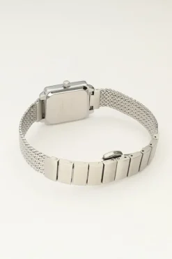 Vierkant Horloge Met Gevlochten Schakelband