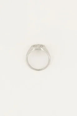 Vintage Look Zegelring Met Munt