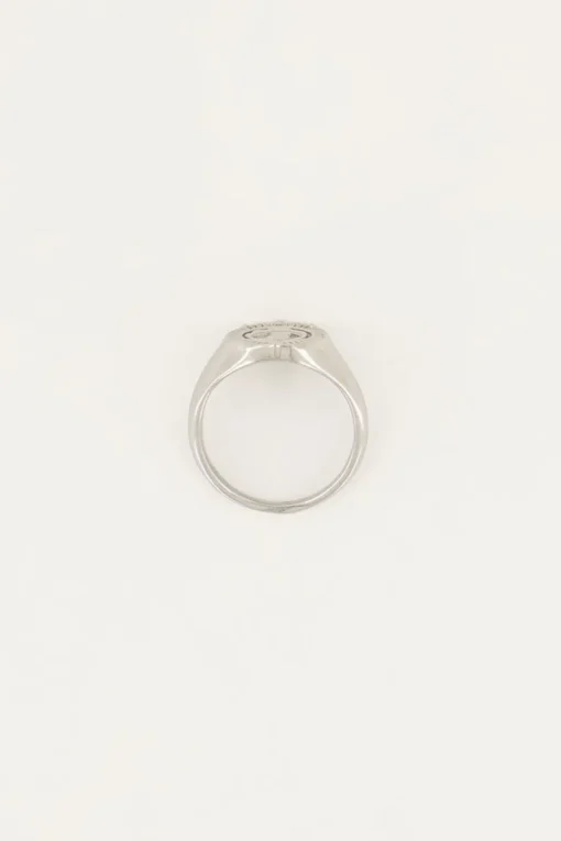 Vintage Look Zegelring Met Munt