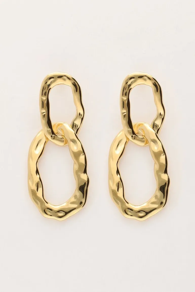 Vintage Oorhanger Met Dubbele Ovalen Ringen