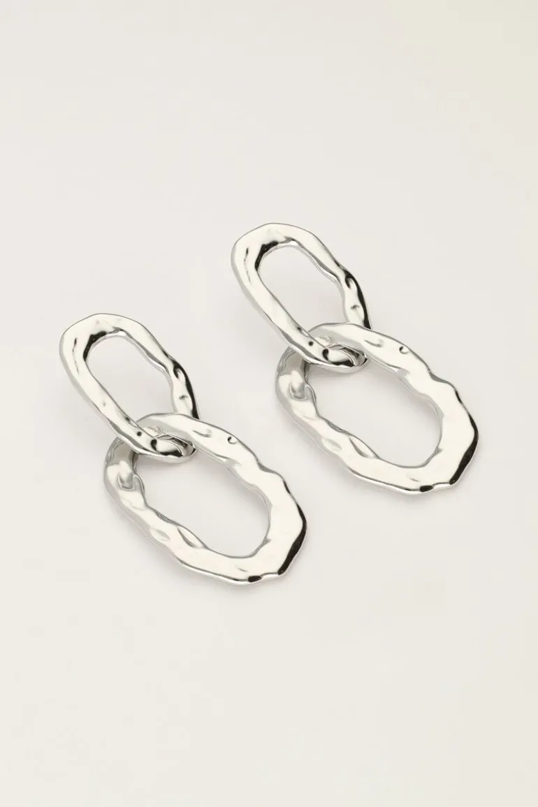 Vintage Oorhanger Met Dubbele Ovalen Ringen