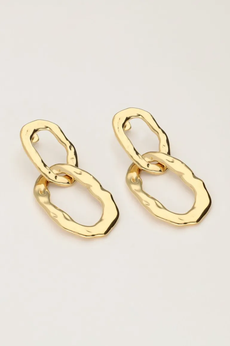 Vintage Oorhanger Met Dubbele Ovalen Ringen