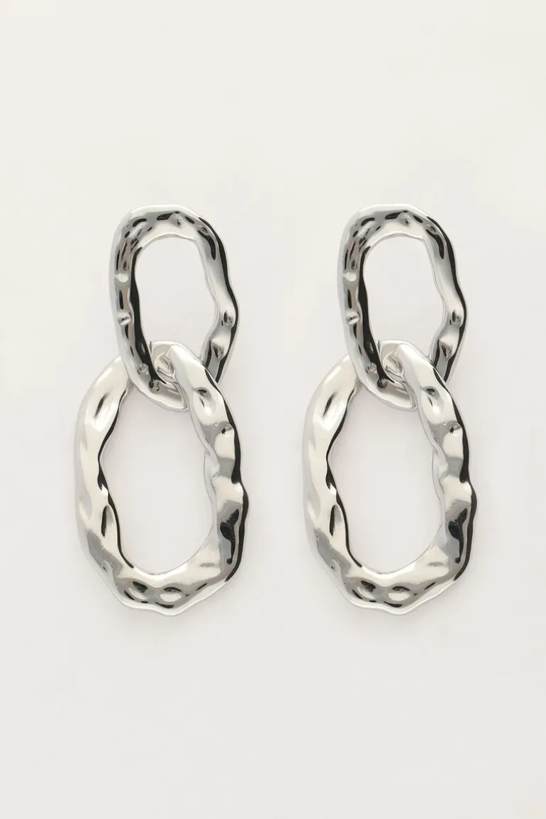 Vintage Oorhanger Met Dubbele Ovalen Ringen