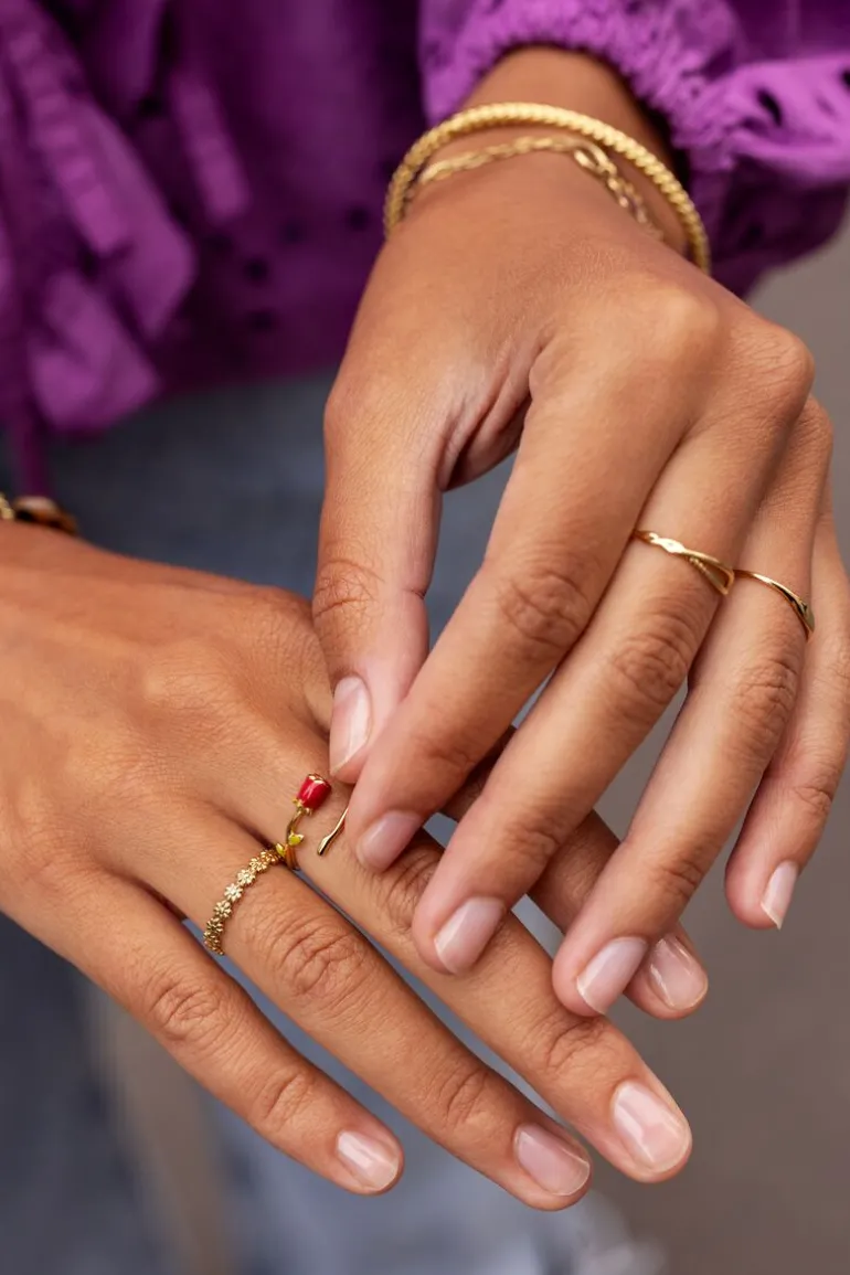 Vintage Ring Met Kleine Bloemetjes