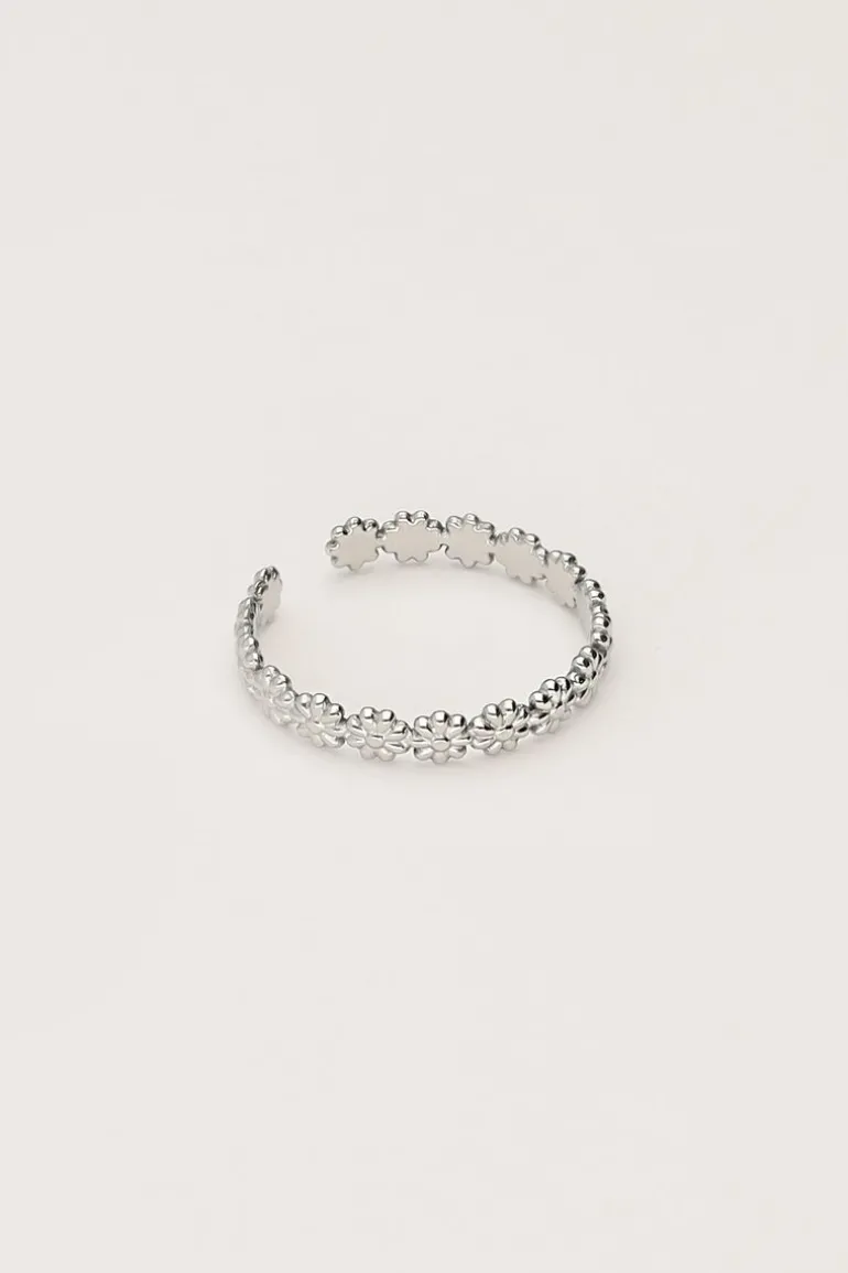 Vintage Ring Met Kleine Bloemetjes