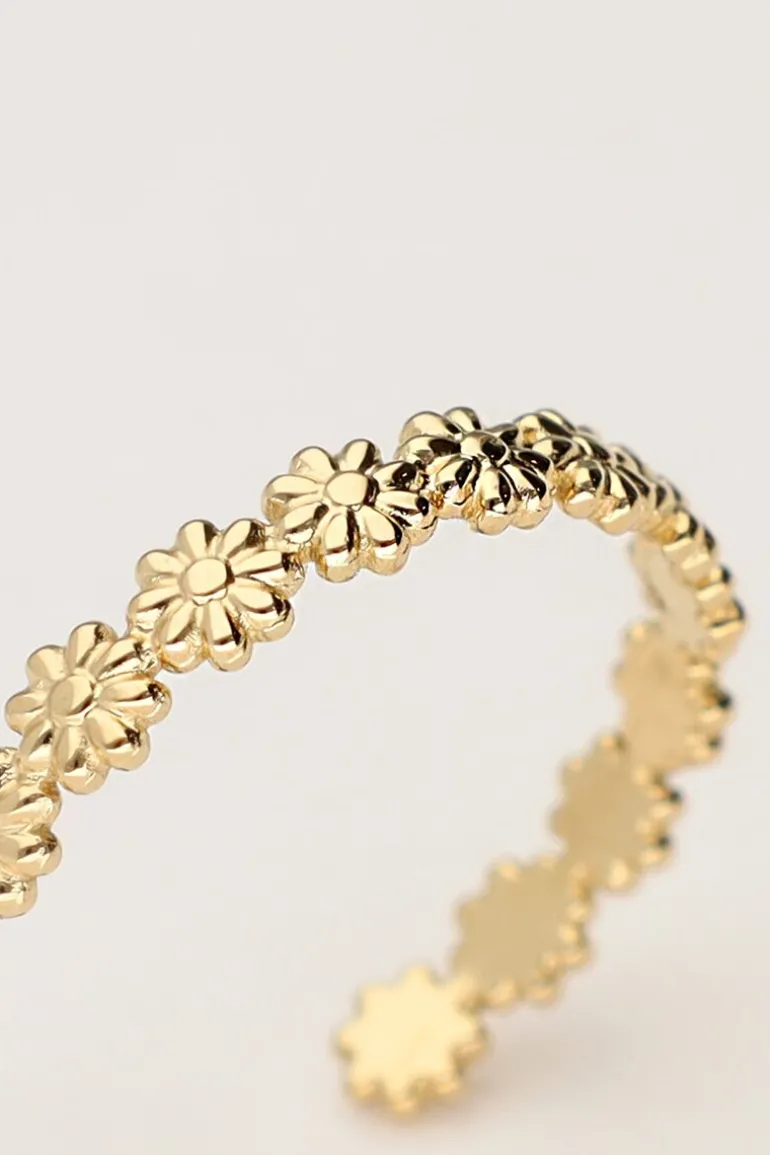 Vintage Ring Met Kleine Bloemetjes