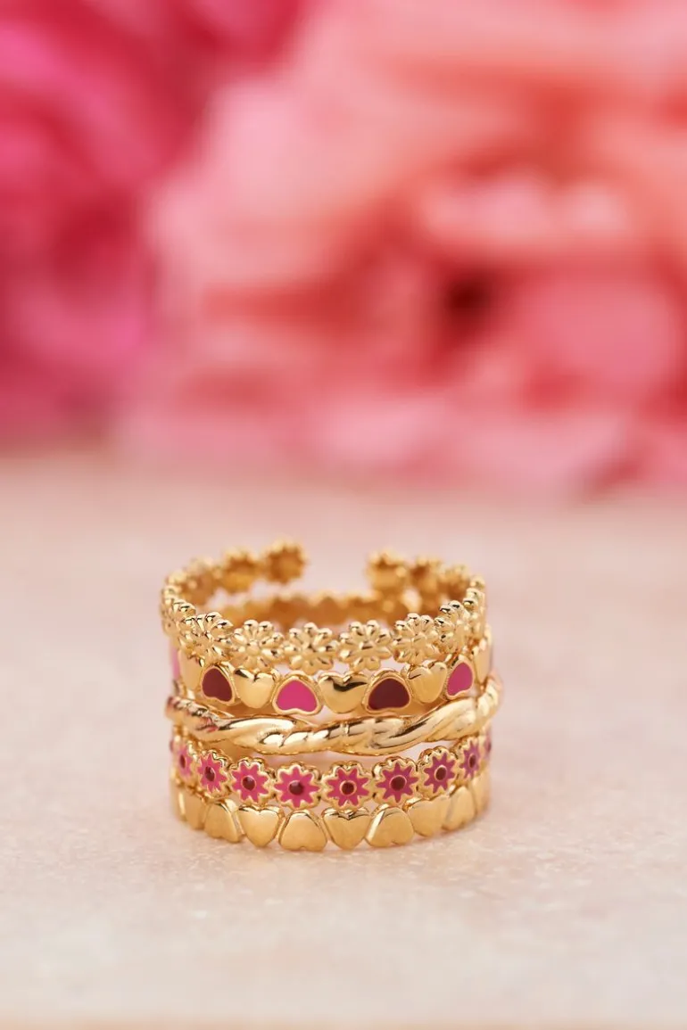 Vintage Ring Met Kleine Bloemetjes