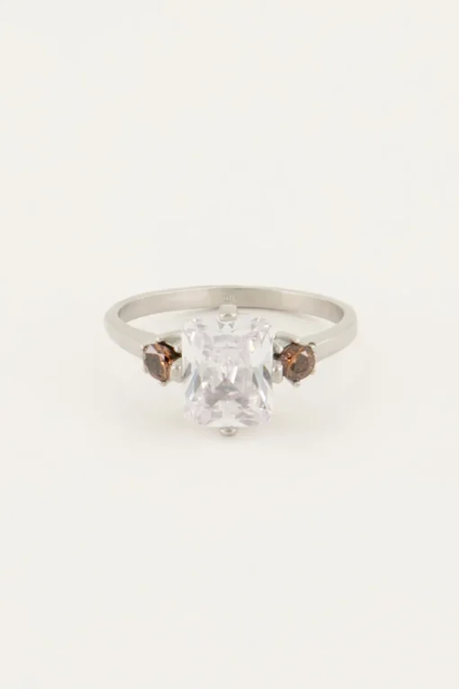 Vintage Statement Ring Transparant Kristal
