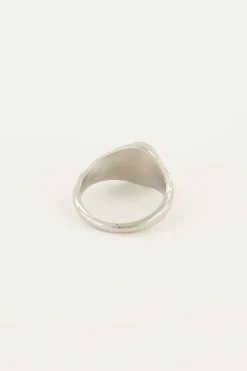 Vintage Zegelring Transparante Steen