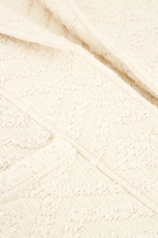 Wit Gilet Met Zigzag Jacquard