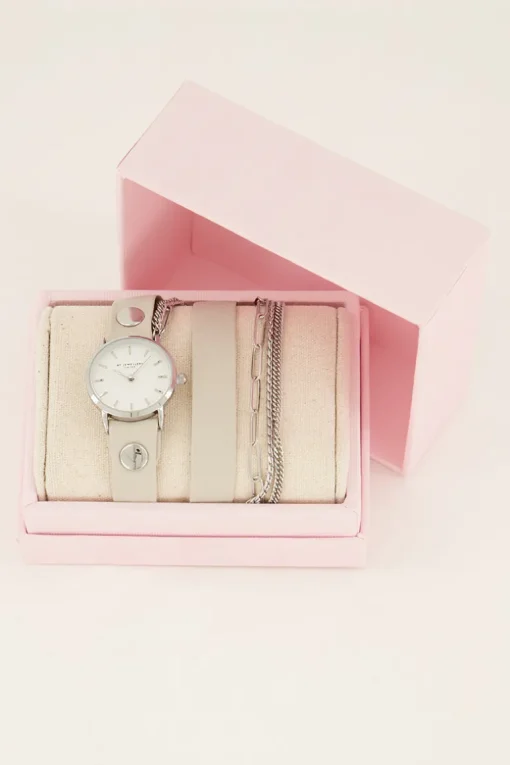 Wit Horloge Met Dubbele Band
