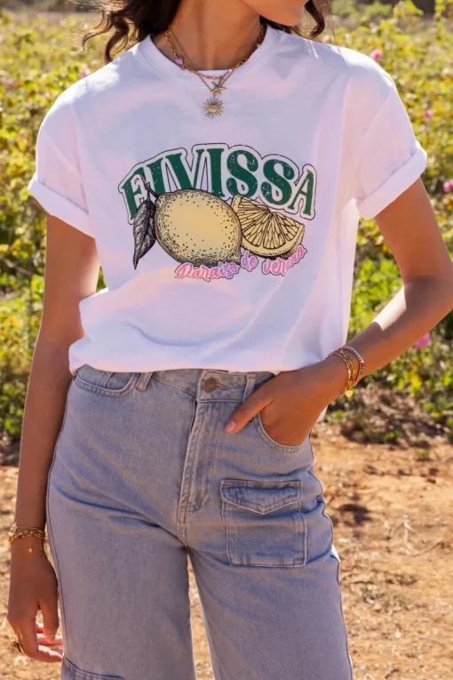 Wit T-shirt "Eivissa"