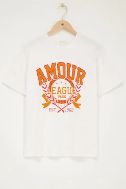 Wit T-shirt Met Oranje 